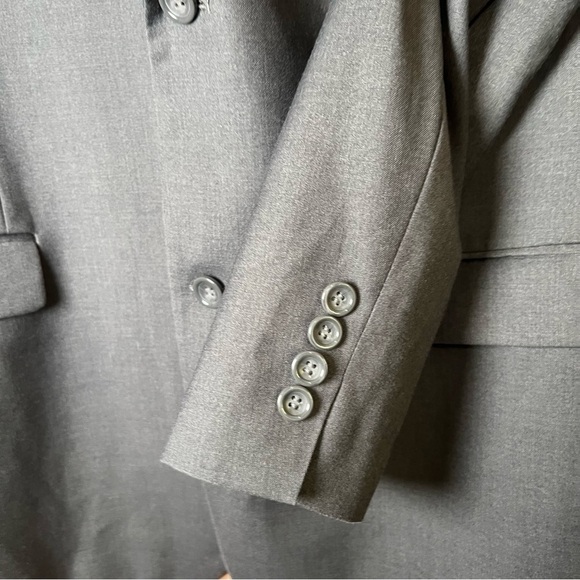 Caravelli Harry 2-Button Blazer Superior 150s Sz 46L Suit Jacket Dark Gray Italy - Picture 4 of 11